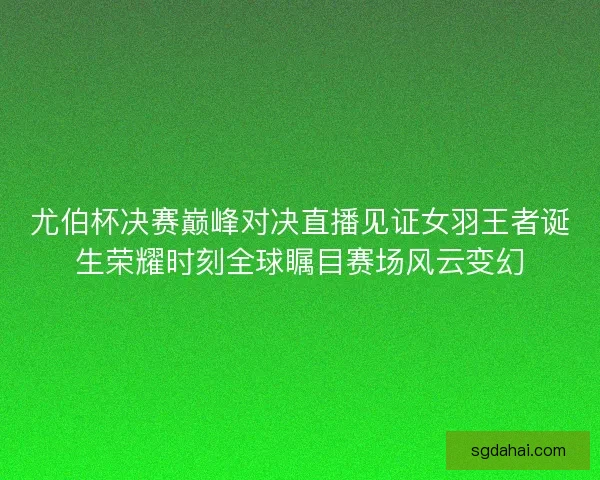 尤伯杯决赛巅峰对决直播见证女羽王者诞生荣耀时刻全球瞩目赛场风云变幻