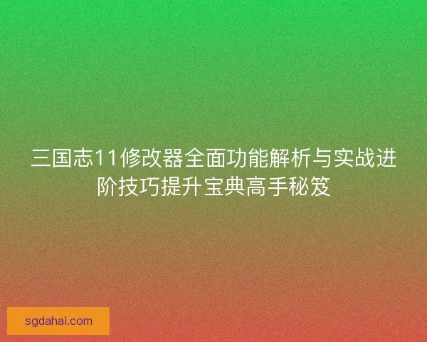 三国志11修改器全面功能解析与实战进阶技巧提升宝典高手秘笈