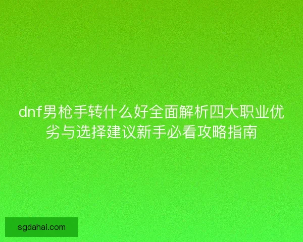 dnf男枪手转什么好全面解析四大职业优劣与选择建议新手必看攻略指南