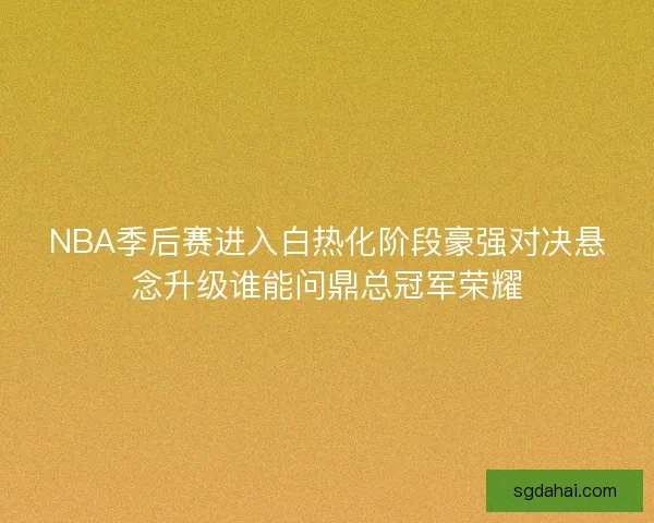 NBA季后赛进入白热化阶段豪强对决悬念升级谁能问鼎总冠军荣耀 NBA季后赛进入白热化阶段豪强对决悬念升级谁能问鼎总冠军荣耀