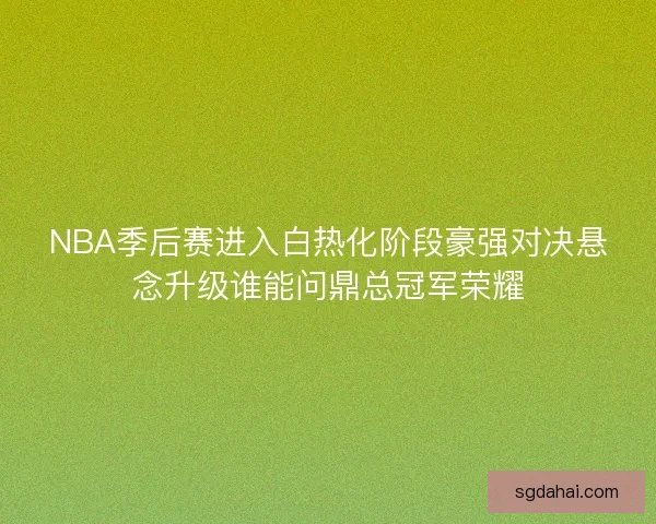 NBA季后赛进入白热化阶段豪强对决悬念升级谁能问鼎总冠军荣耀 NBA季后赛进入白热化阶段豪强对决悬念升级谁能问鼎总冠军荣耀